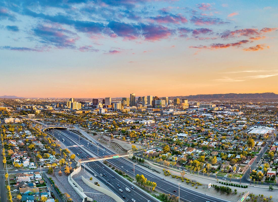 Peoria, AZ - Aerial View of Peoria, AZ With Business Buildings